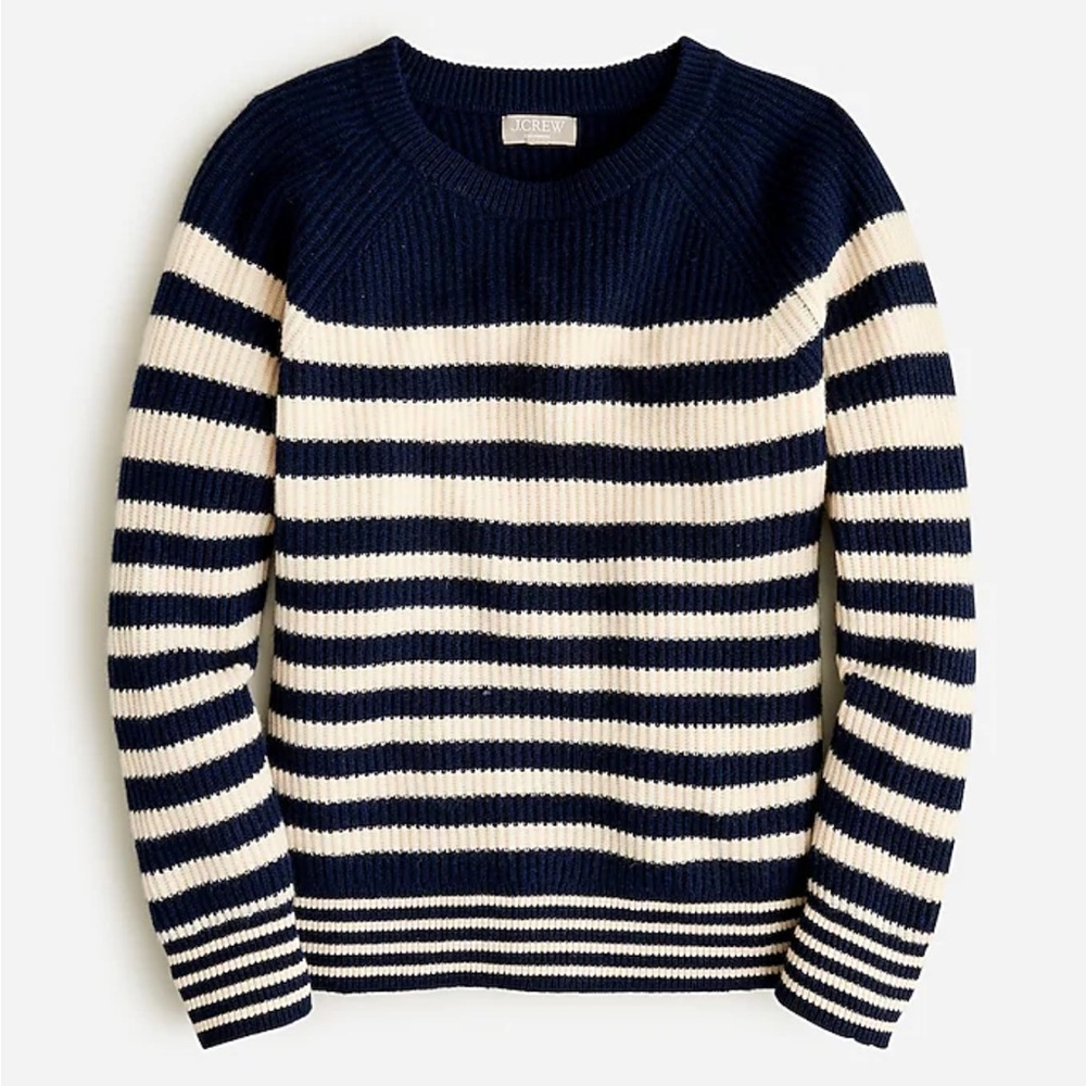 NWOT J. Crew Cashmere Ribbed oversized crewneck sweater
